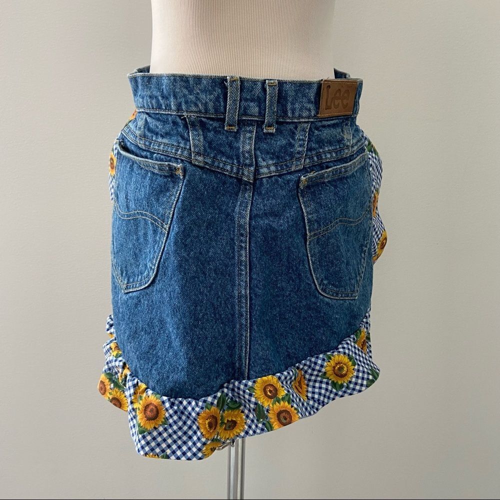 Vintage Denim Lee Upcycled Sunflower Apron